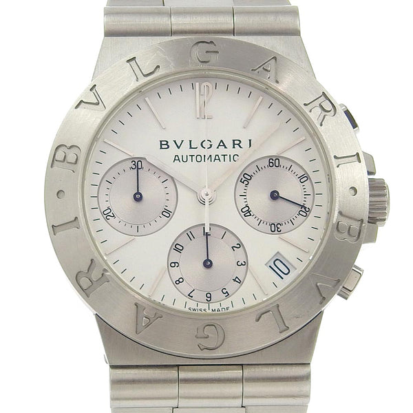 【BVLGARI】ブルガリ
 ディアゴノ スポーツ 腕時計
 CH35S ステンレススチール 自動巻き 白文字盤 Diagono Sports メンズA-ランク