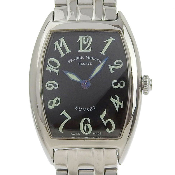 【FRANCK MULLER】フランクミュラー
 トノウカーベックス 腕時計
 サンセット 1752QZ ステンレススチール シルバー クオーツ アナログ表示 黒文字盤 Tonookabex レディース