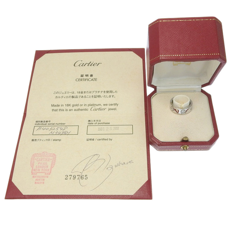 [Cartier] Cartier 
 Labling No. 9 Anillo / anillo 
 B4032549 K18 Gold White X Diamond aproximadamente 8.4 g de amor Ring Ladies A Rank