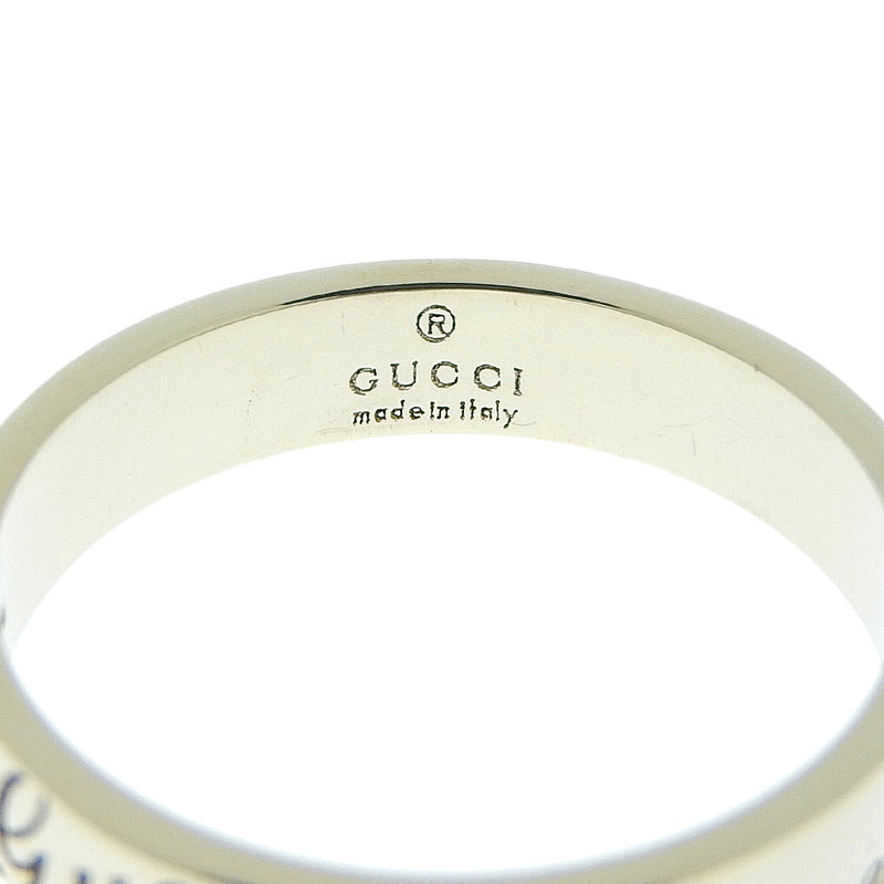 【GUCCI】グッチ
 アイコンプリント 12号 リング・指輪
 ロゴ K18ホワイトゴールド 約3.9g Icon print レディースSAランク
