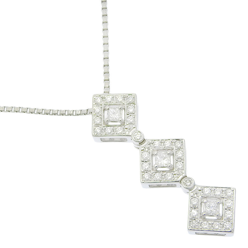 [TASAKI] Tasaki Necklace 18KWhite Gold x PT850 Platinum x Diamond 0.59 engraved about 10.1G Ladies A+Rank