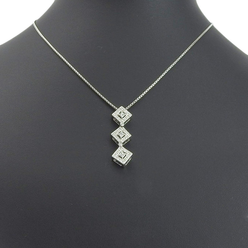 [TASAKI] Tasaki Necklace 18KWhite Gold x PT850 Platinum x Diamond 0.59 engraved about 10.1G Ladies A+Rank