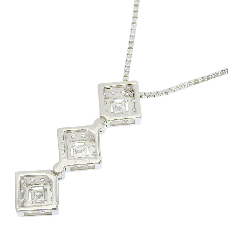 [TASAKI] Tasaki Necklace 18KWhite Gold x PT850 Platinum x Diamond 0.59 engraved about 10.1G Ladies A+Rank