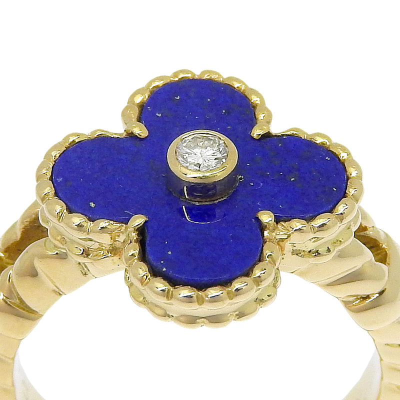 [Van Cleef＆Arpels] Van Cleef＆Arpel Alhambra 13戒指 /戒指 18K黄金X Lapis lazuli X钻石花约7.2克Alhambra女士A级