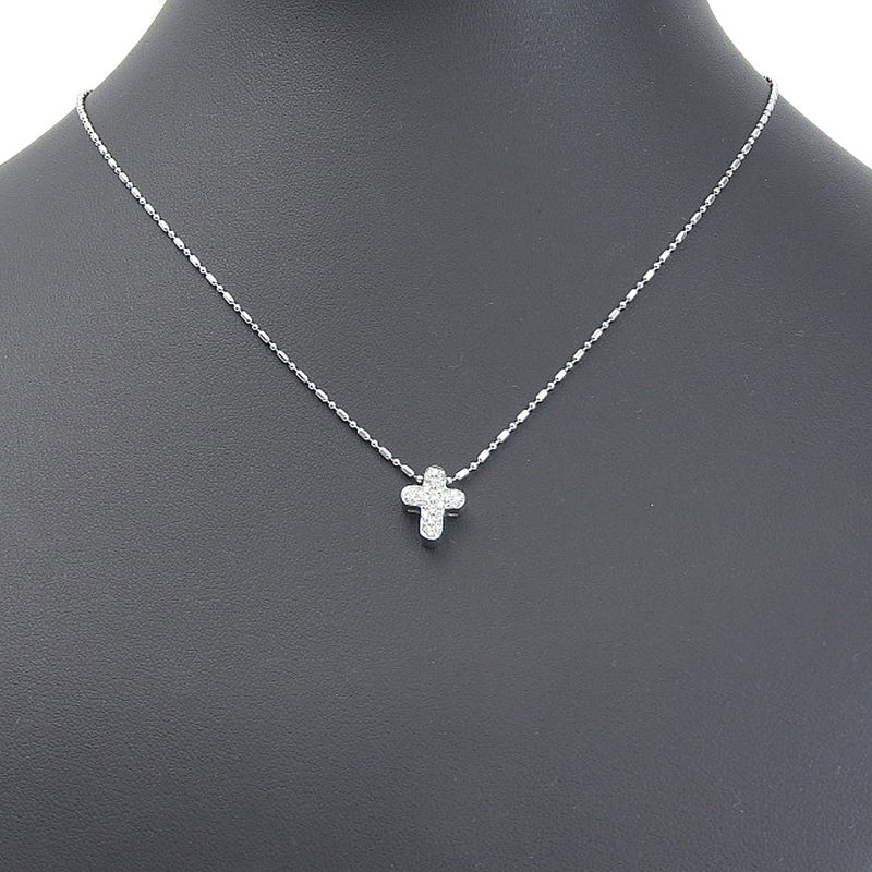 [STAR JEWELRY] Star Jewelry 
 Cross necklace 
 K18 White Gold Approximately 4.4g CROSS Ladies A Rank