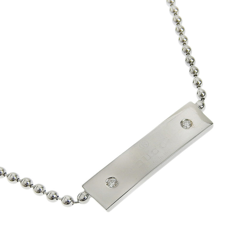 [GUCCI] Gucci 
 necklace 
 K18 White Gold x Diamond about 16.1g Unisex