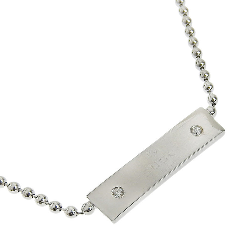 【GUCCI】グッチ
 ネックレス
 K18ホワイトゴールド×ダイヤモンド 約16.1g ユニセックス