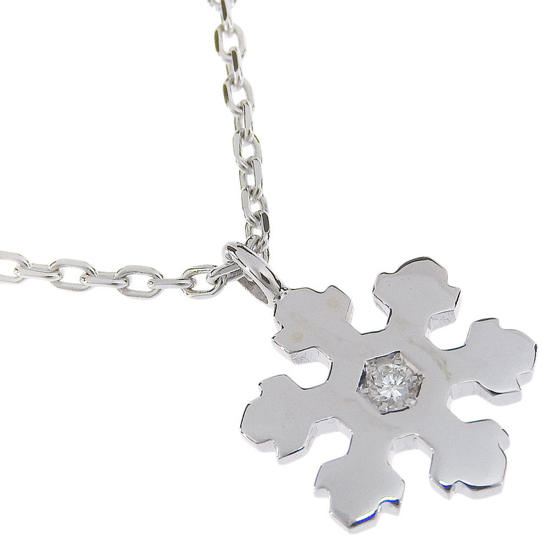 [BVLGARI] Bulgari 
 Snow flakes necklace 
 Snow crystal K18 White Gold x Diamond about 8.8g SnowFlake Ladies A-Rank