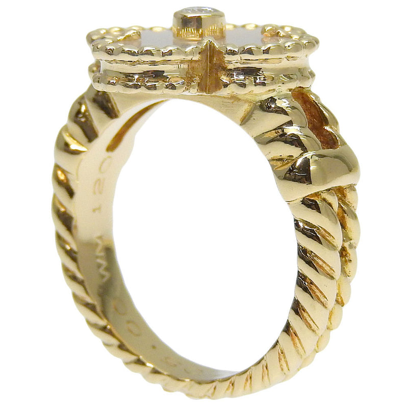 [VAN CLEEF & ARPELS] Van Cleef & Arpel 
 Alhambra No. 9 Ring / Ring 
 K18 Yellow Gold White Shell Approximately 7.5g ALHAMBRA Ladies A Rank