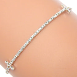 [Tiffany & Co.] Tiffany 
 작은 팔찌 미소 
 K18 화이트 골드 X 다이아몬드 약 2.4g T 미소 소형 숙녀 SA 랭크