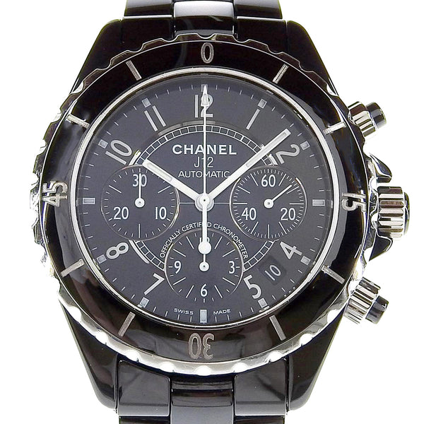 【CHANEL】シャネル
 J12 腕時計
 H0940 セラミック 自動巻き クロノグラフ 黒文字盤 J12 メンズA-ランク