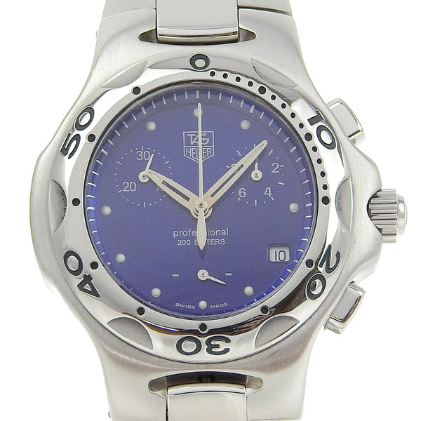 [tag heuer]标签霍伊尔 
 柯里·托（Kirium Watch） 
 专业CAL.4.99 CL1211不锈钢石英计时仪蓝色拨盘kylium男孩