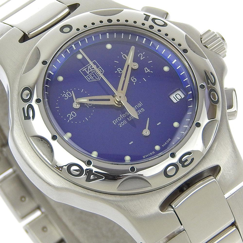 [TAG HEUER] TAG Hoire 
 Kirium watch 
 Professional Cal.4.99 CL1211 Stainless steel quartz chronograph blue dial KYLIUM Boys