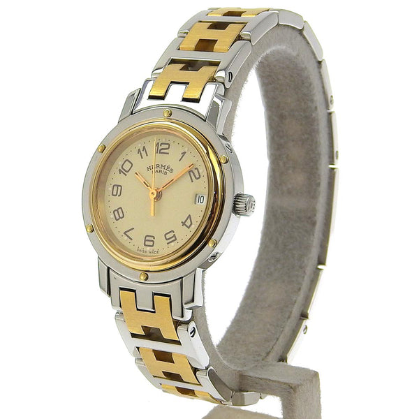 [Hermes] Hermes 
 Reloj de pulsera de clipper 
 Combi CL3.210 Acero inoxidable x chapado de oro Cirazo de oro Pantalla analógica de beige Dial Clipper Ladies A-Rank