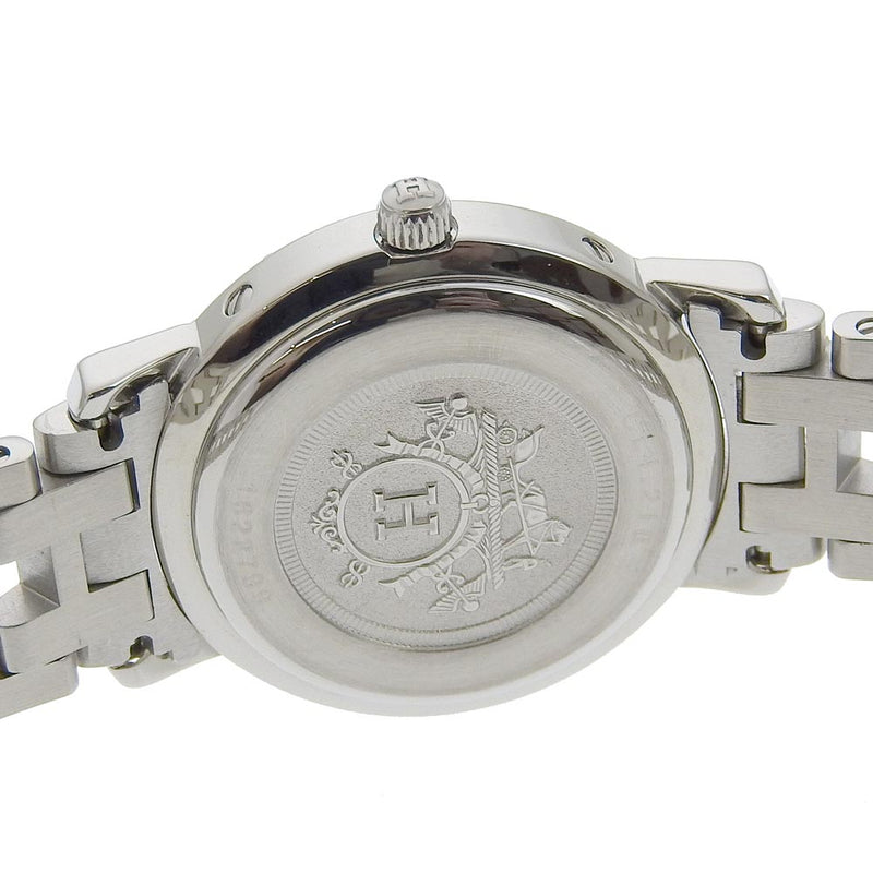 [HERMES] Hermes 
 Clipper wristwatch 
 CL4.210 Stainless steel White Quartz Analog display White Dial Clipper Ladies A-Rank