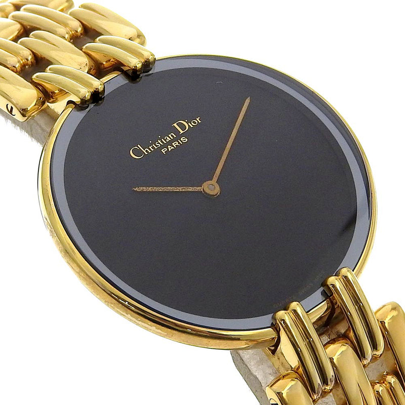 【Dior】クリスチャンディオール
 バギラ 腕時計
 47154-3 金メッキ ゴールド クオーツ アナログ表示 黒文字盤 Bagira ボーイズ