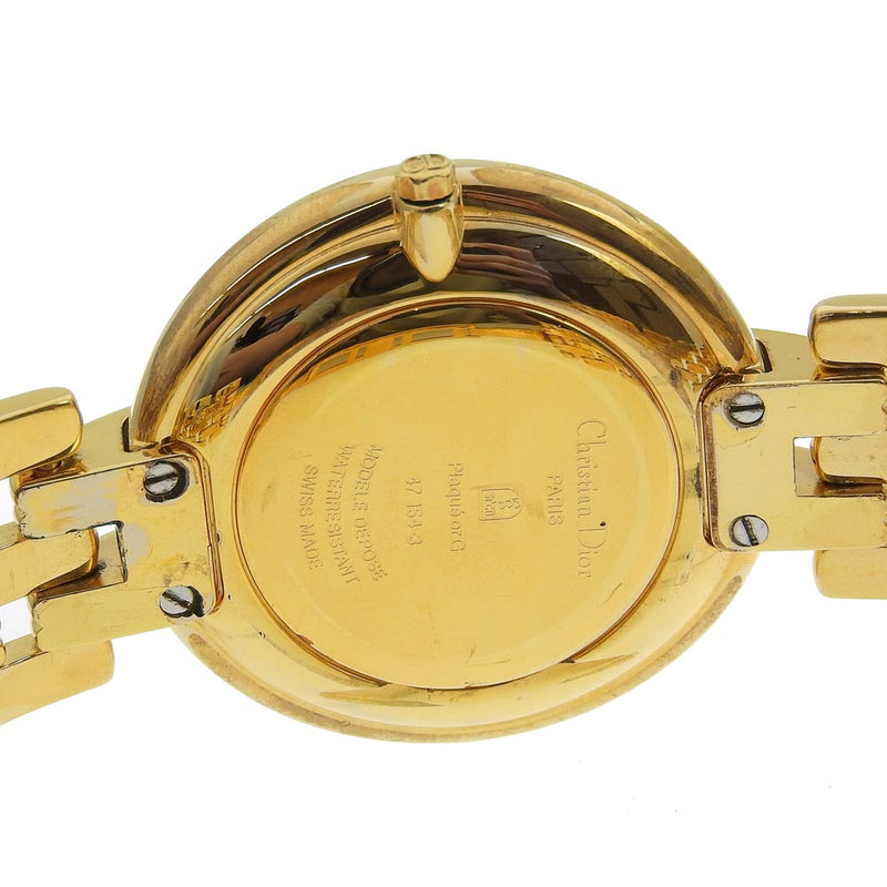[dior]克里斯蒂安·迪奥（Christian Dior） 
 Bagira手表 
 47154-3金镀金石英模拟显示黑色拨号Bagira男孩