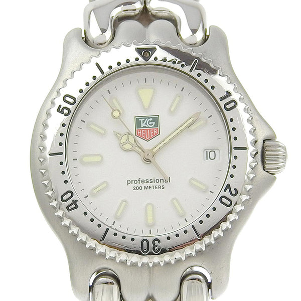 [tag heuer]标签霍伊尔 
 专业手表 
 S99.006M不锈钢石英模拟显示白色拨号专业人士