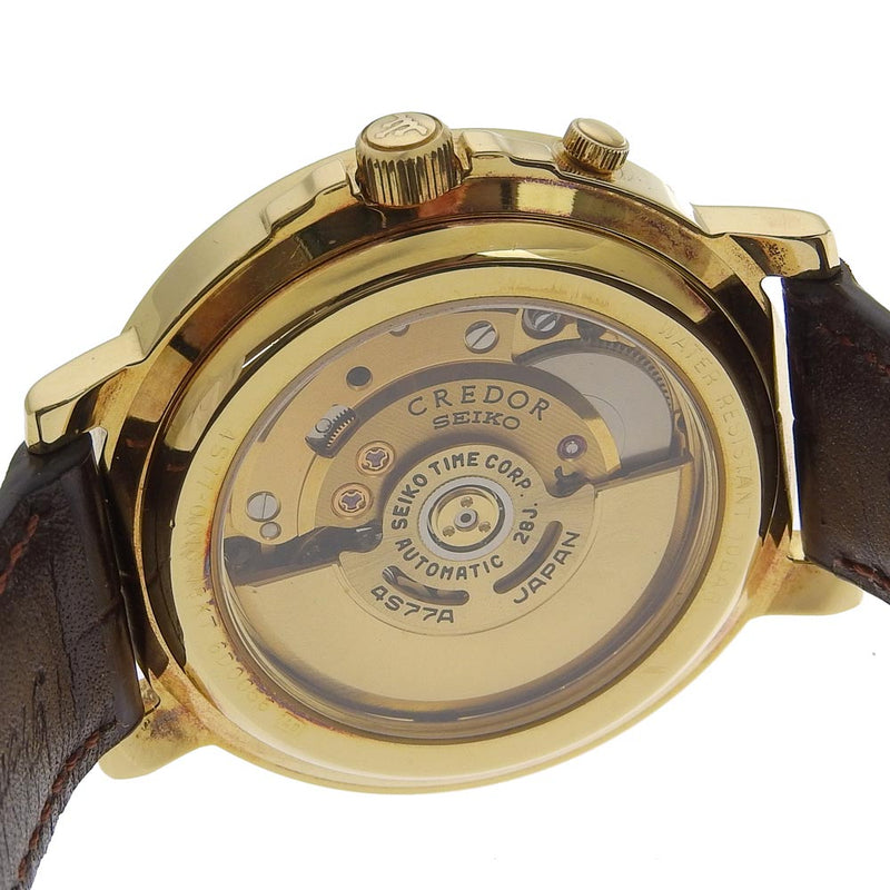 [Seiko] Seiko 
 Credor Watch 
 Retrogram 4S77-0010 K18 Yellow Gold x Crocodile Automatic Wind Purpragon Men's A-Rank