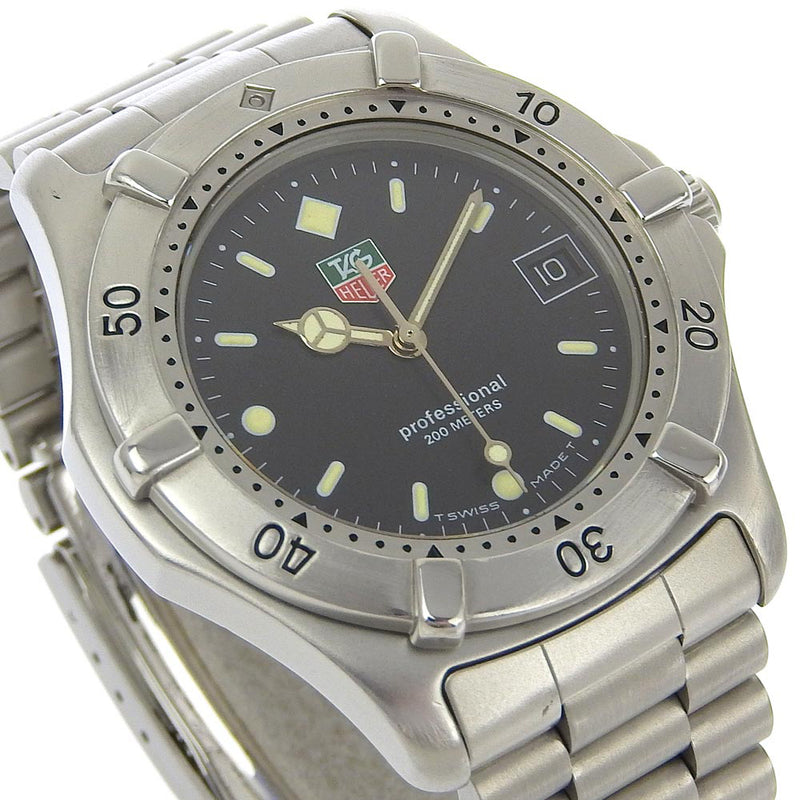 [Etiqueta Heuer] Tag Hoire 
 Reloj profesional 
 Serie 2000 962.006R Quartz de acero inoxidable Dial negro Dial profesional para hombres