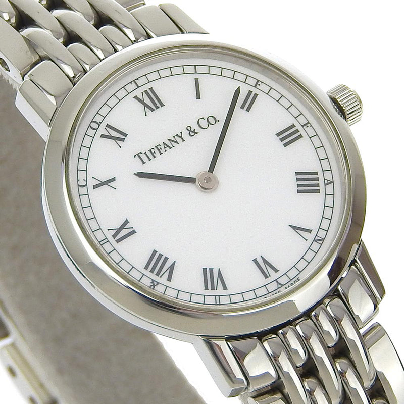 [Tiffany＆Co。]蒂法尼 
 经典圆形手表 
 不锈钢石英模拟显示白色表盘经典圆形女士