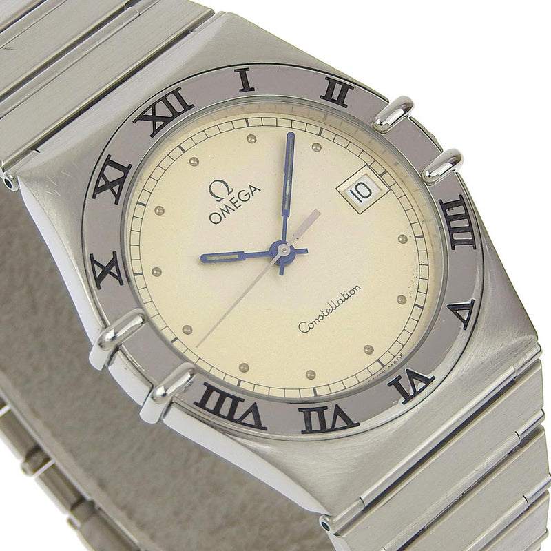 [欧米茄]欧米茄 
 星座手表 
 不锈钢石英模拟显示银盘插座男子