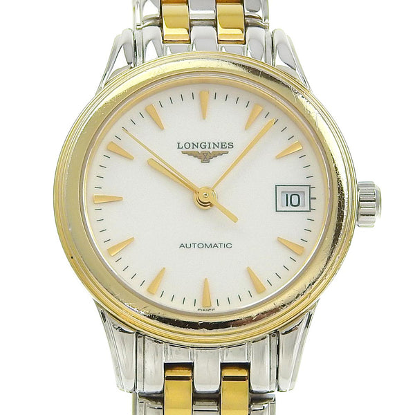 [Longines] Longines 
 watch 
 Combi back skeleton Cal.592.2 L4.274.3 Stainless steel steel gold automatic winding analog display white dial Ladies