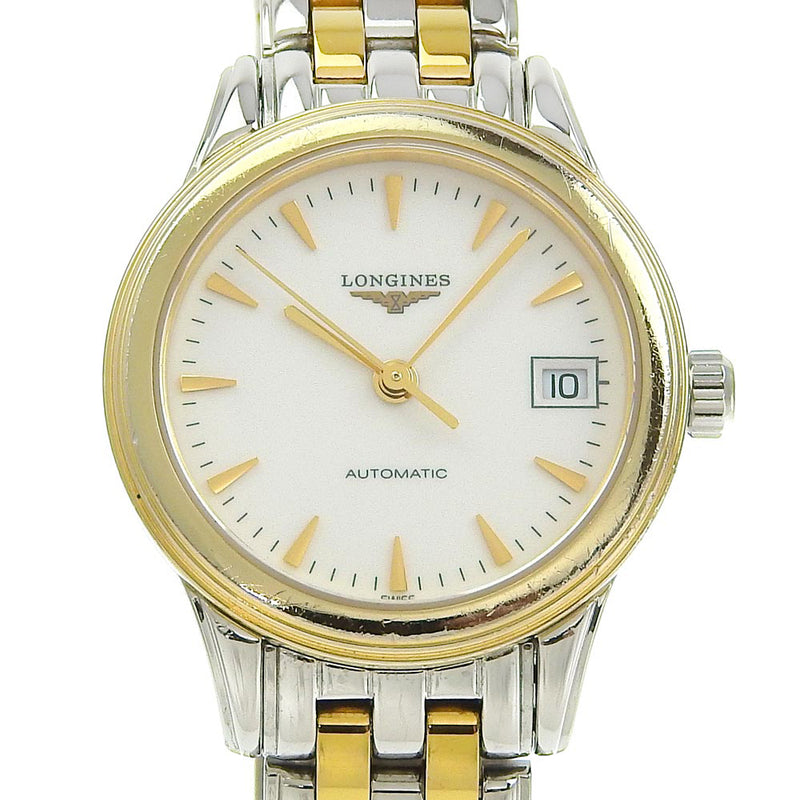 [Longines] Longines 
 watch 
 Combi back skeleton Cal.592.2 L4.274.3 Stainless steel steel gold automatic winding analog display white dial Ladies