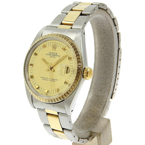 [ROLEX] Rolex 
 Oyster Purpetual Watch 
 Date Cal.1570 1505 Gold & Steel Automatic Gold Dial Oyster Perpetual Men's A-Rank