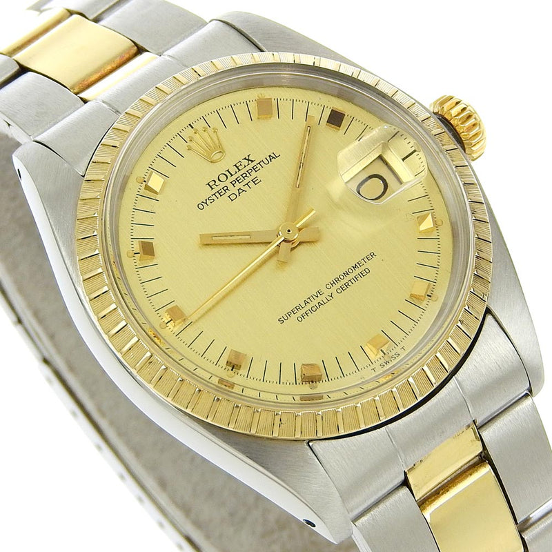 [ROLEX] Rolex 
 Oyster Purpetual Watch 
 Date Cal.1570 1505 Gold & Steel Automatic Gold Dial Oyster Perpetual Men's A-Rank