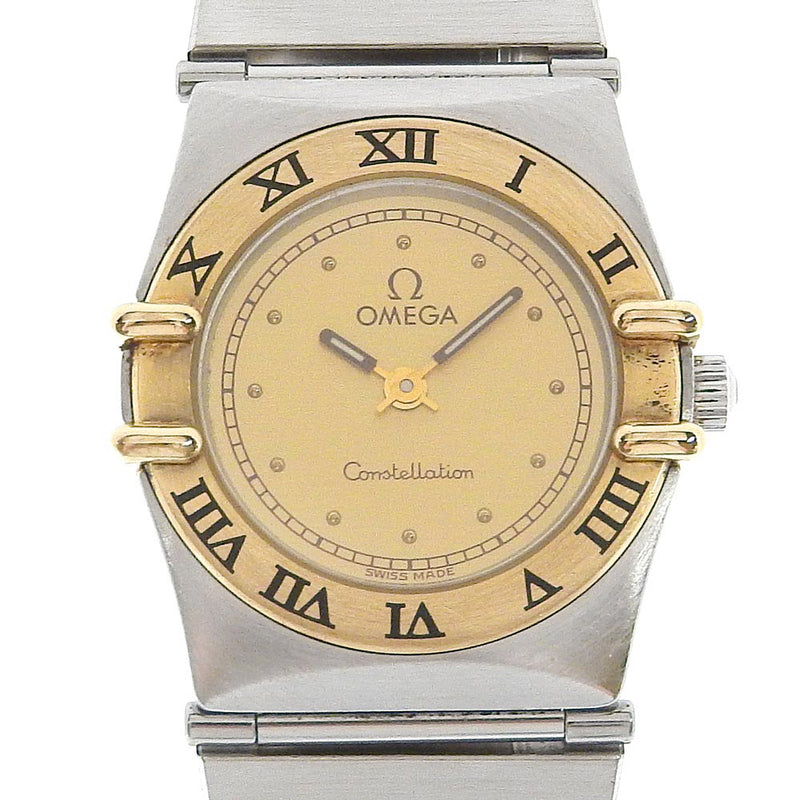 【OMEGA】オメガ
 コンステレーション 腕時計
 ステンレススチール クオーツ アナログ表示 ゴールド文字盤 Constellation レディース