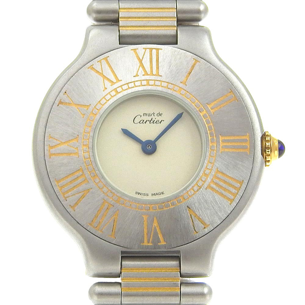 Cartier マスト21 レディース 腕時計 純正コマ 未使用 CARTIER】カルティエ マスト21 腕時計 ステンレススチール クオーツ