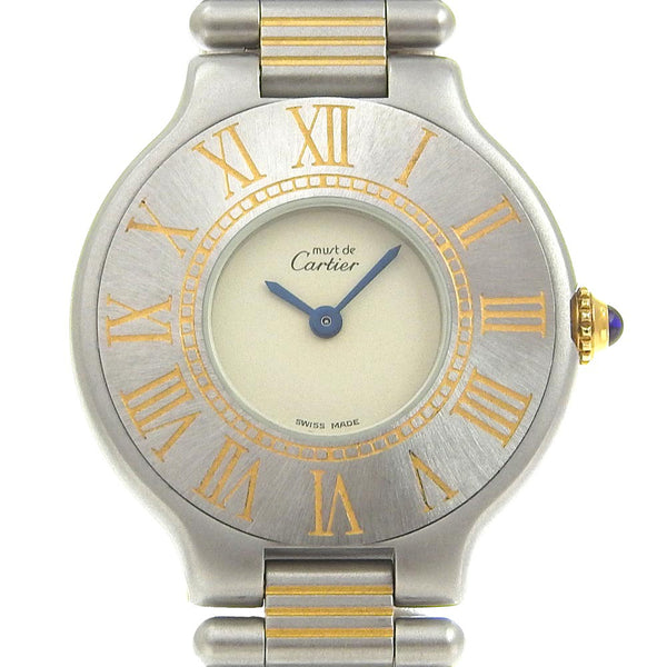 [Cartier] Cartier Must 21 Watches Stainless Steel Quartz Analog display IvoryDial Must21 Ladies A-Rank