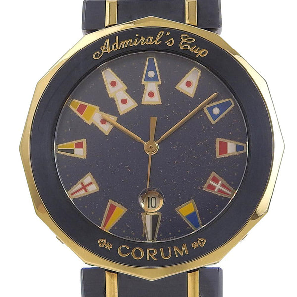 【CORUM】コルム
 アドミラルズカップ 腕時計
 99.810.31V52B ガンブルー×YG ネイビー クオーツ アナログ表示 ネイビー文字盤 Admirals cup メンズ