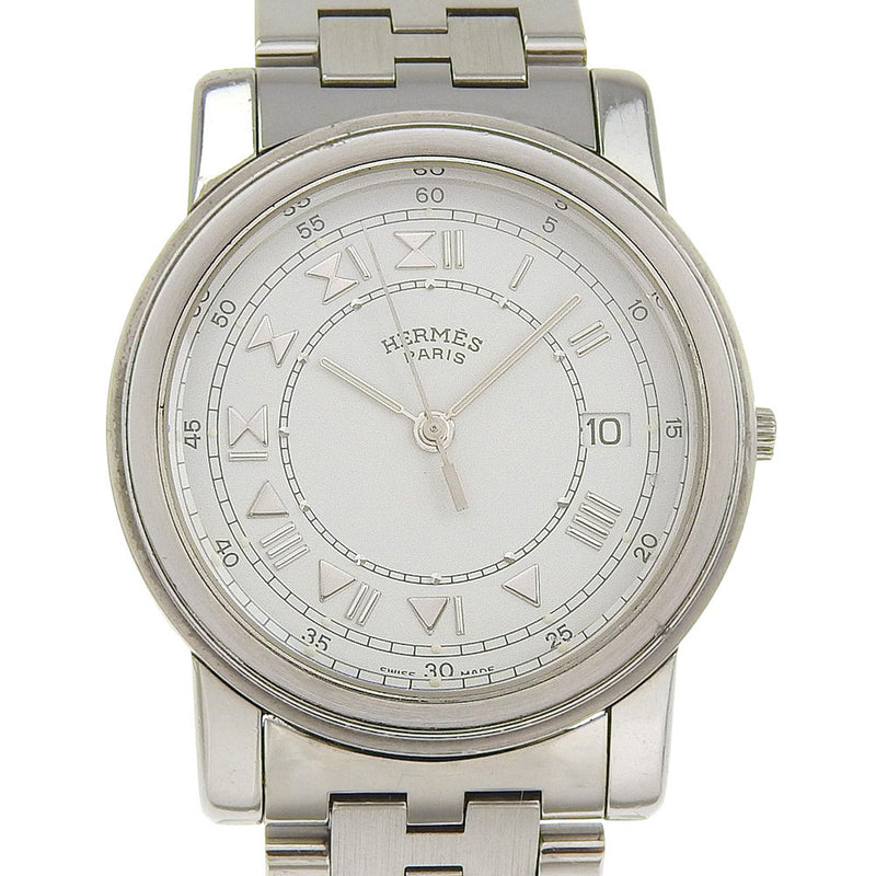 [HERMES] Hermes 
 carrick watch 
 Stainless Steel Quartz Analog display white dial Carrick men's