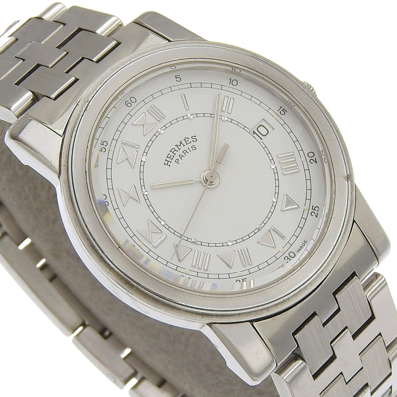 [HERMES] Hermes 
 carrick watch 
 Stainless Steel Quartz Analog display white dial Carrick men's
