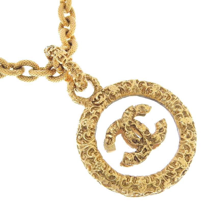 [CHANEL] Chanel COCO Mark Necklace Vintage Plated Gold×Glass Approx. 172.4g COCO Mark Women's A-rank