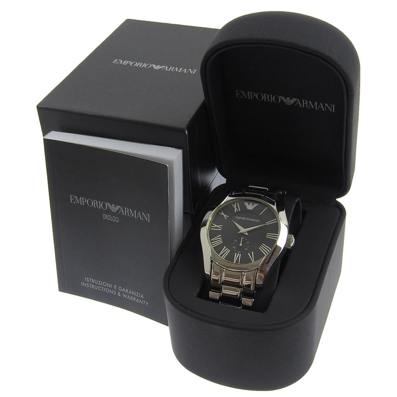 [Armani] Armani Watch AR-0680 Quartz en acier en acier inoxydable Affichage analogique Affichage noir Men