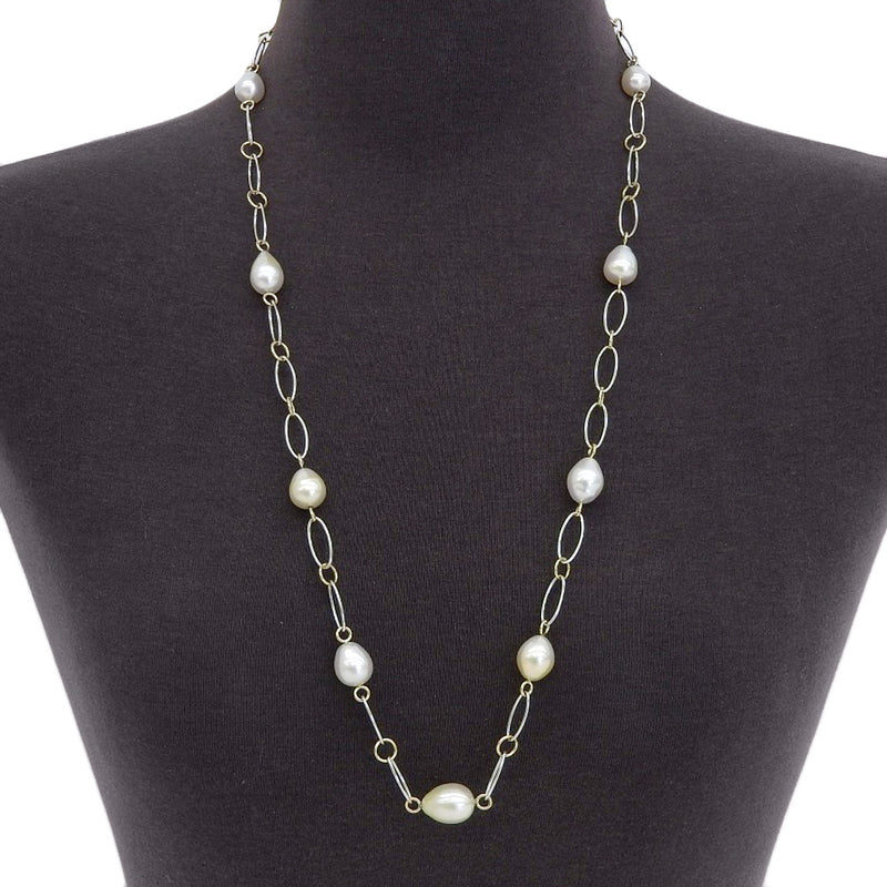 [TASAKI] Tasaki Station Necklace Baroque pearl 18KGold xPearl Approximately 29.8g Station Ladies A Rank