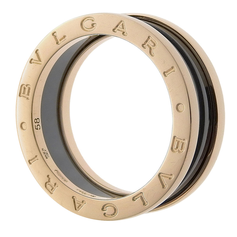 【BVLGARI】ブルガリ
 B-zero1 17.5号 リング・指輪
 ビーゼロワン K18ピンクゴールド×セラミック 約8.5g B-zero1 メンズAランク