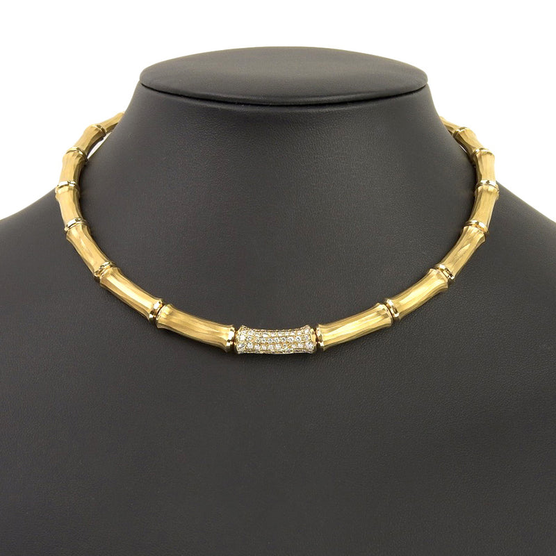 [Cartier] Cartier 
 Bamboo necklace 
 18KYellow Gold x Diamond about 80.0g Bamboo Ladies A Rank