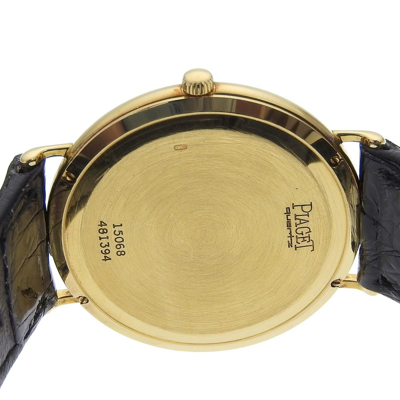 【PIAGET】ピアジェ
 腕時計
 cal.15P 15068 K18イエローゴールド×クロコダイル クオーツ アナログ表示 白文字盤 メンズB-ランク