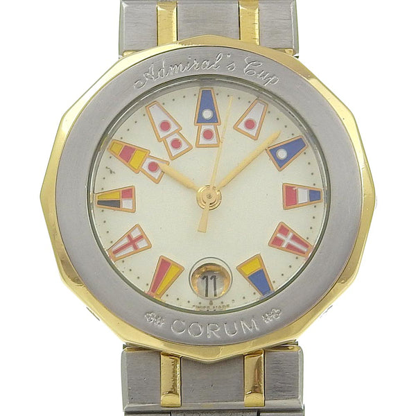 [Corum] corm 
 Reloj de la Copa de Admirales 
 Combi 39610.21V52 Cola de acero inoxidable Pantalla analógica Dial de marfil Admirales Copa Damas