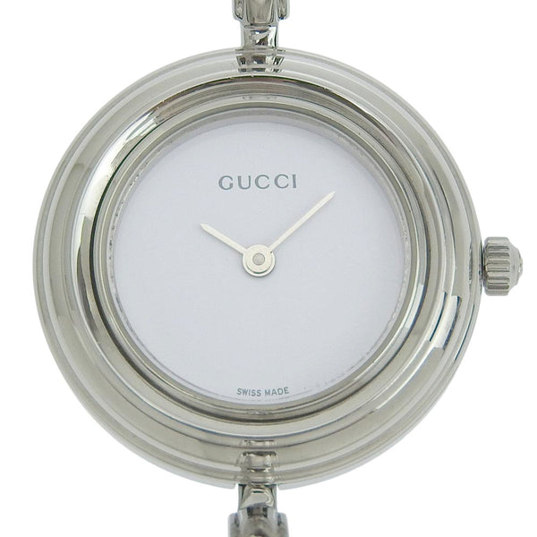 [GUCCI] Gucci 
 Change belt watch 
 11/12.2L Stainless Steel Quartz Analog display White dial Change Belt Ladies B-Rank