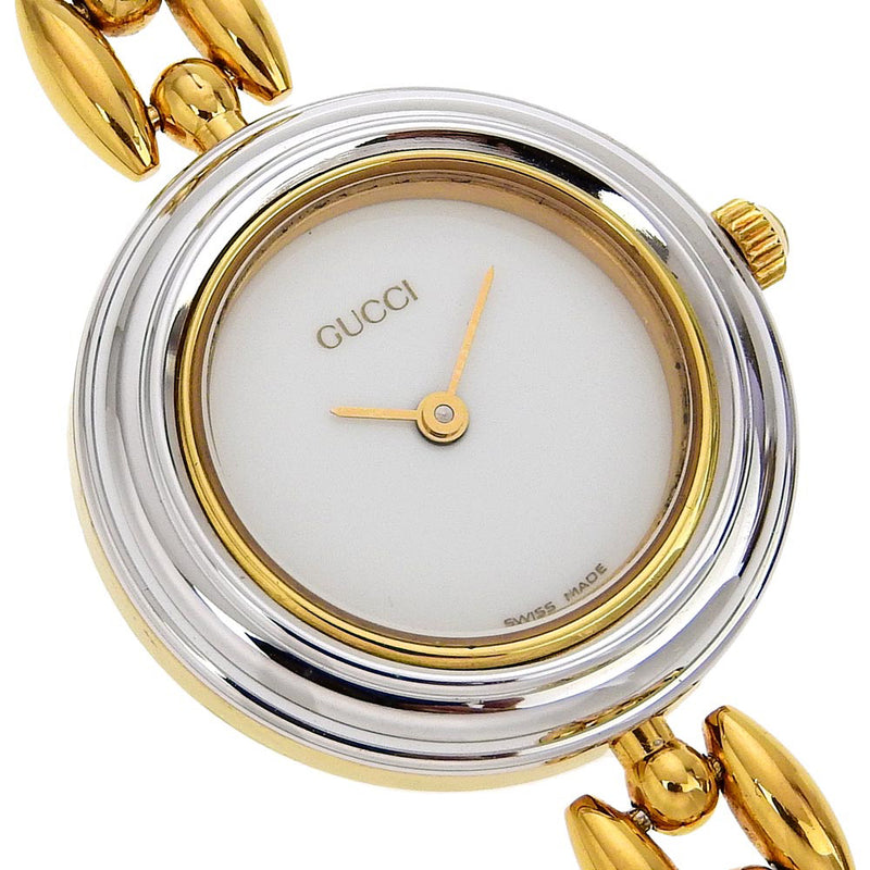 [Gucci] Gucci 
 Cambiar Besel Watch 
 11/12.2 Gold Slating Quartz Display Analog Dial Change Bisel Damas