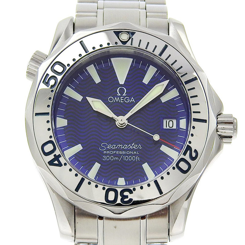 [欧米茄]欧米茄 Seamaster 观看专业CAL.1538 2263.80不锈钢石英模拟显示蓝色拨号中心A级