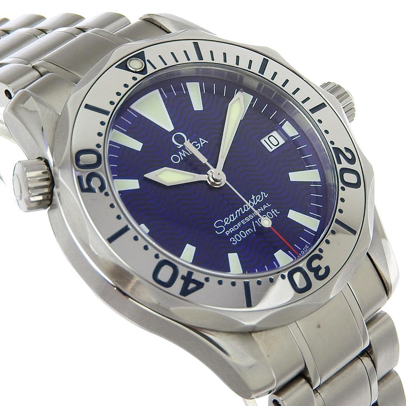 [欧米茄]欧米茄 Seamaster 观看专业CAL.1538 2263.80不锈钢石英模拟显示蓝色拨号中心A级