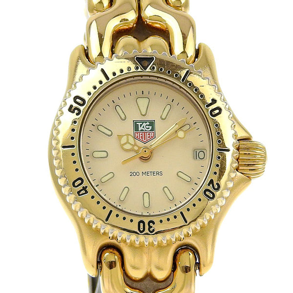 [TAG HEUER] TAG Hoire Cell Watch S94.708m Stainless Steel×Plated Gold Gold Quartz Analog display beige dial Cell Ladies