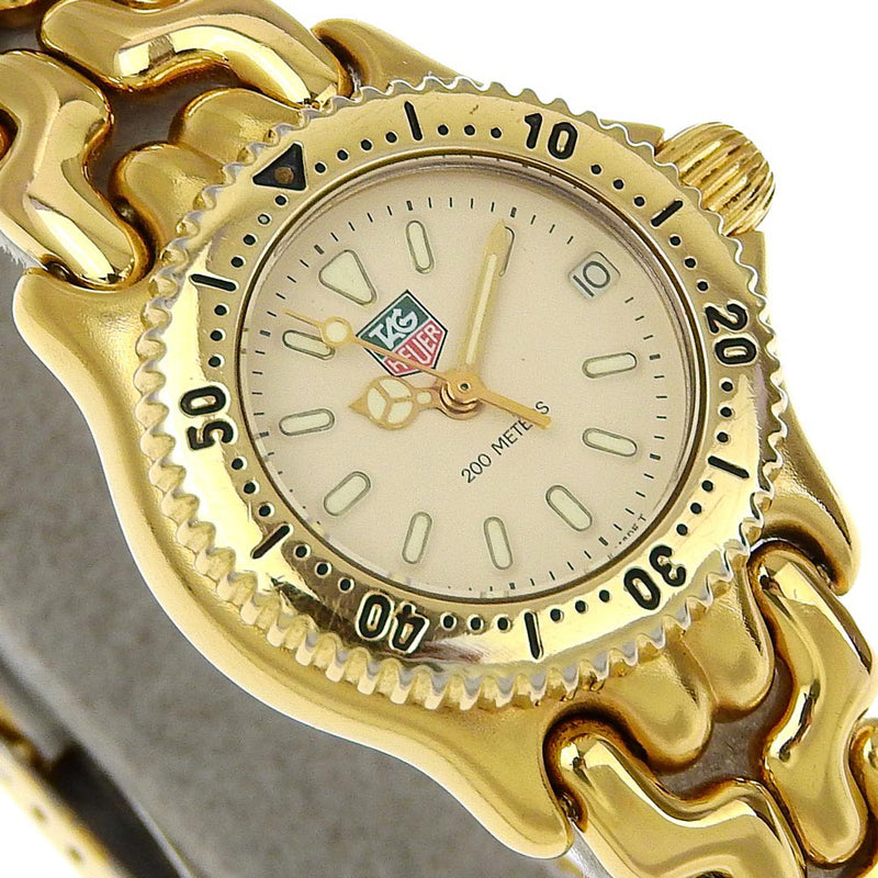 [TAG HEUER] TAG Hoire 
 Cell watch 
 S94.708m Stainless Steel×Plated Gold Gold Quartz Analog display beige dial Cell ladies