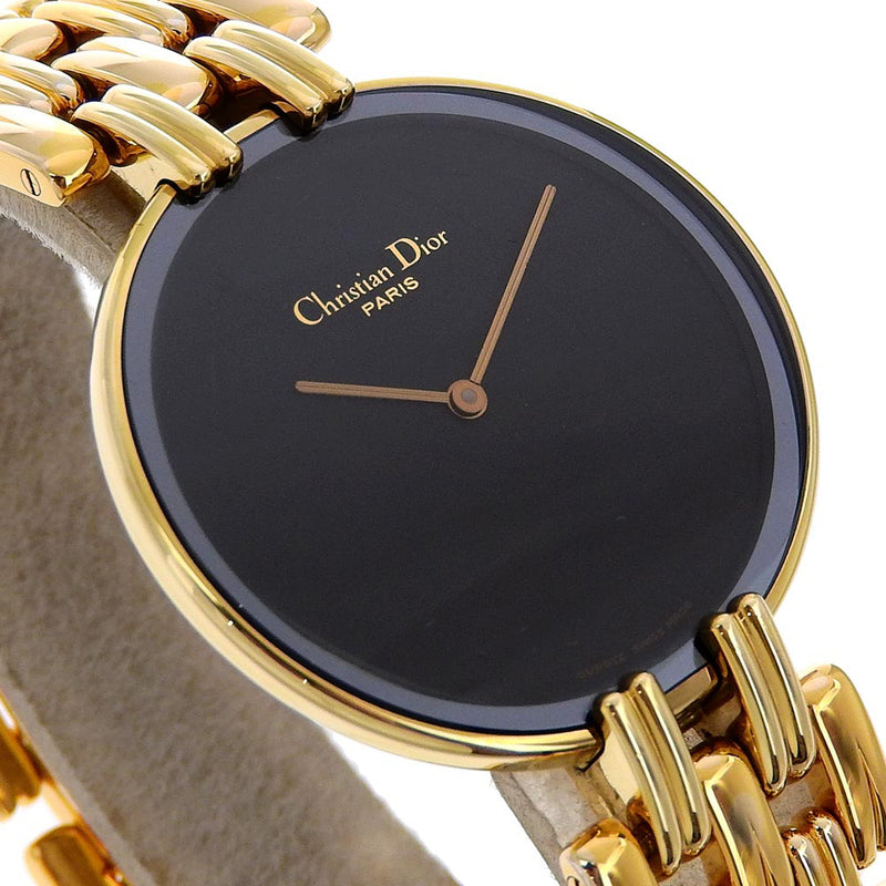 [Dior] Christian Dior Bakira Watch 47154-3 Gold Placing Quartz Affichage analogique Black Dial Bakira Men A-Rank